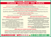 Таблица "Пожарная безопасность. Правила поведения при пожаре" (100х140 сантиметров, винил) - fgospostavki.ru - Смоленск