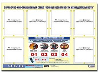 Стенд информационный "Основы безопасности жизнедеятельности" (80*110, 6 карманов) - fgospostavki.ru - Смоленск