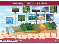 Таблица демонстрационная "Смена природных зон от полюсов к экватору" (винил 70*100) - fgospostavki.ru - Смоленск