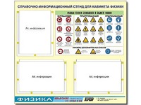 Стенд информационный "Правила техники безопасности в кабинете физики" (75*70, 3 кармана) - fgospostavki.ru - Смоленск