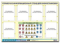 Стенд информационный "Правила техники безопасности в кабинете физики" (80х110, 6 карманов) - fgospostavki.ru - Смоленск