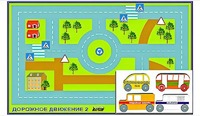 Игровой коврик "Дорожное движение - 2" с набором транспортных средств - fgospostavki.ru - Смоленск