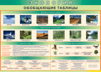Таблица "Экология. Обобщающие таблицы" (100х140 сантиметров, винил) - fgospostavki.ru - Смоленск