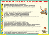 Таблица "Правила безопасности на уроке физики" (100х140 сантиметров, винил) - fgospostavki.ru - Смоленск
