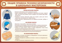 Стенд "Общие правила техники безопасности в школьных мастерских" - fgospostavki.ru - Смоленск