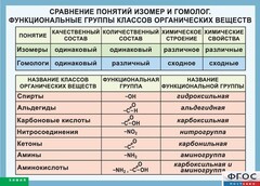 Таблица. Сравнение понятий изомер и гомолог. Функциональные группы классов органических веществ. - fgospostavki.ru - Смоленск