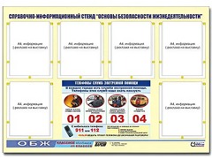 Стенд информационный "Основы безопасности жизнедеятельности" (80*110, 6 карманов) - fgospostavki.ru - Смоленск