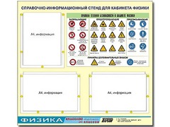 Стенд информационный "Правила техники безопасности в кабинете физики" (75*70, 3 кармана) - fgospostavki.ru - Смоленск