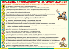 Таблица "Правила безопасности на уроке физики" (100х140 сантиметров, винил) - fgospostavki.ru - Смоленск