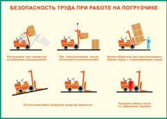 Таблица "Безопасность труда при работе на погрузчике" (100х140 сантиметров, винил) - fgospostavki.ru - Смоленск