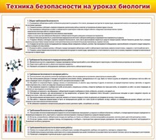 Стенд "Техника безопасности на уроках биологии" Вариант 2 - fgospostavki.ru - Смоленск