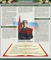 Стенд "Уставы. Закон военной службы. Военная присяга" - fgospostavki.ru - Смоленск