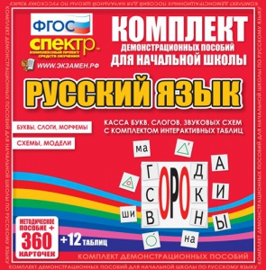 Динамические раздаточные пособия. Русский язык (комплект демонстрационных материалов). Касса букв, слогов, звуковых схем с набором интерактивных таблиц. - fgospostavki.ru - Смоленск