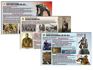 Комплект таблиц по истории "История России XX - XXI вв." раздаточные (цветные, ламинированные, А4, 12 штук) - fgospostavki.ru - Смоленск