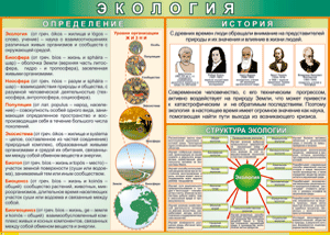 Таблица "Экология. Определения и история" (100х140 сантиметров, винил) - fgospostavki.ru - Смоленск