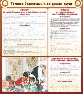 Стенд "Техника безопасности на уроках труда" - fgospostavki.ru - Смоленск