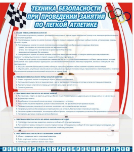 Стенд "Техника безопасности занятий по легкой атлетике" - fgospostavki.ru - Смоленск