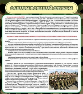 Стенд "Основы военной службы" - fgospostavki.ru - Смоленск