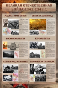 Стенд "Великая отечественная война (битвы)" - fgospostavki.ru - Смоленск