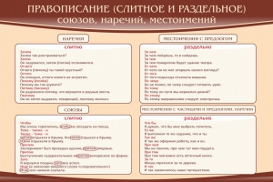 Стенд "Правописание союзов наречий местоимений" - fgospostavki.ru - Смоленск