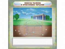 Магнитно-маркерная доска "Макеты убежищ и простейших укрытий" с комплектом фолий и тематических магнитов - fgospostavki.ru - Смоленск