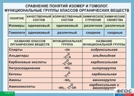 Таблица. Сравнение понятий изомер и гомолог. Функциональные группы классов органических веществ. - fgospostavki.ru - Смоленск