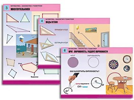 Комплект таблиц "Математика. Знакомство с геометрией" (6 таблиц, формат А1, ламинированные) - fgospostavki.ru - Смоленск