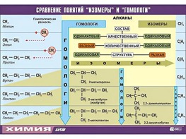 Таблица демонстрационная "Сравнение понятий изомер и гомолог" (винил 100x140) - fgospostavki.ru - Смоленск