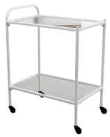 Столик процедурный передвижной металлический с двумя полками из стекла колеса мебельные - fgospostavki.ru - Смоленск